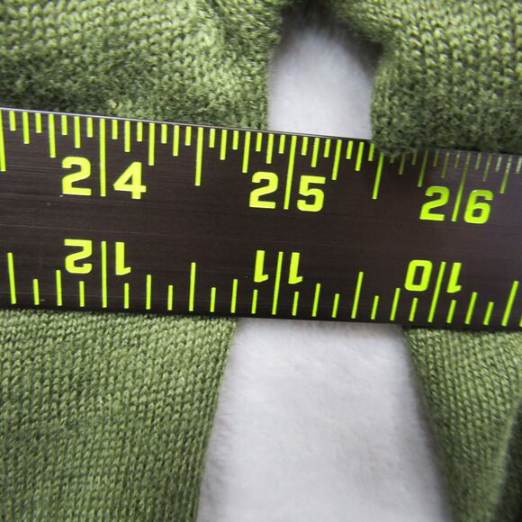 J.Crew Linen Sweater Top XL Round Neck Green 3/4 Sleeve Pullover Crochet Border - Picture 4 of 8